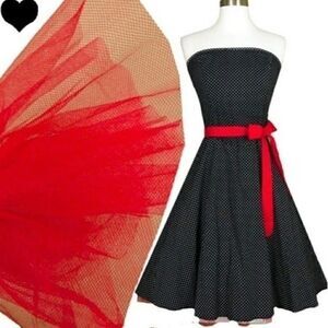 RUBY ROX COSTUME Polka-Dot Black/White Tulle Dress Size 13
